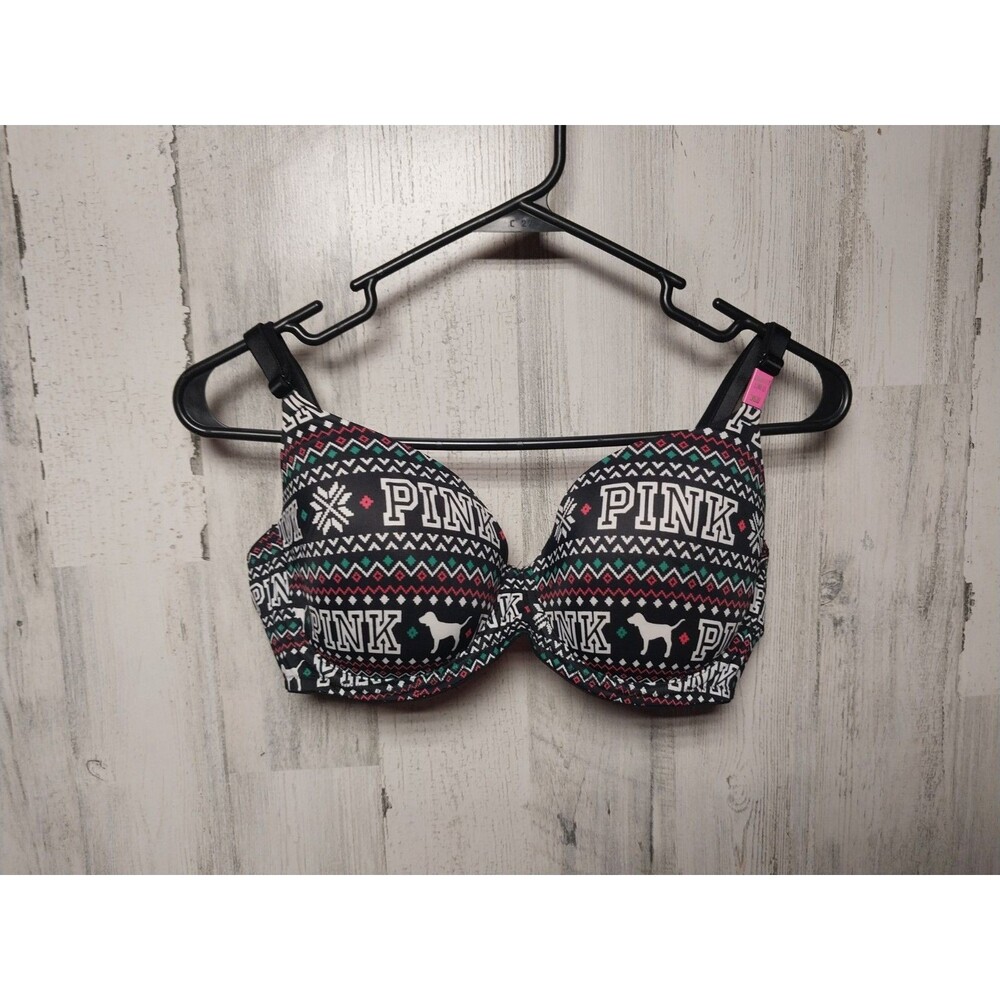 Pink Victoria Secret 36D Padded Underwire Pushup Adjustable Bra